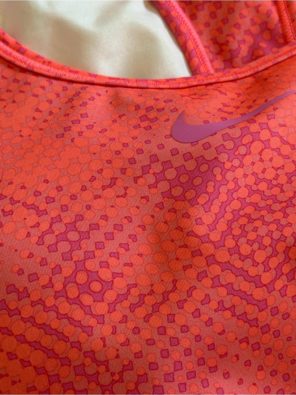 Nike Pink Racerback Sport Bra with Subtle Pattern